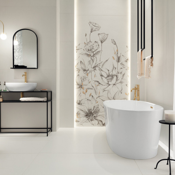 Decor Velo Bianco flowers 4 59.8x119.8cm Tubadzin - Img 3