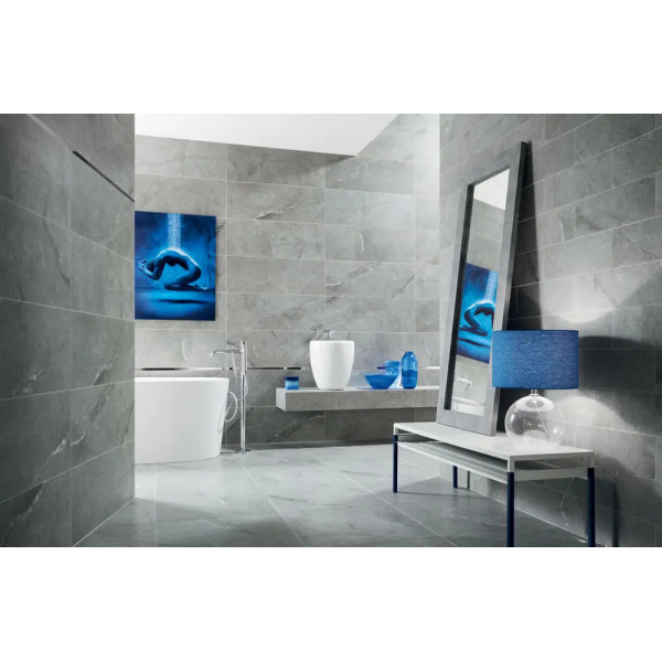 Faianta ORGANIC MATT GREY, baie/bucatarie, interior, gri mat, tip ciment 32.8X89.8cm  - Img 2