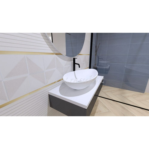 Gresie MOUNTAIN ASH GOLD STR 19x119.8cm, interior-exterior, tip lemn, rectificat, bej, Tubadzin - Img 3
