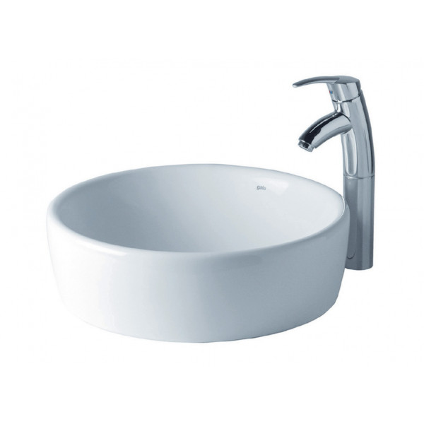 Lavoar baie pe blat Urban, rotund alb din ceramica 45cm 1304001 Gala - Img 2