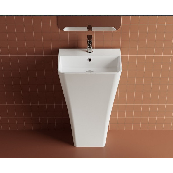 Lavoar freestanding Tanaro, dreptunghiular alb din compozit 50x40x85cm MRM630401051103 Cast Marble - Img 3