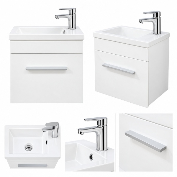 Mobilier baie suspendat alb Perla 40x22x51cm - Img 2