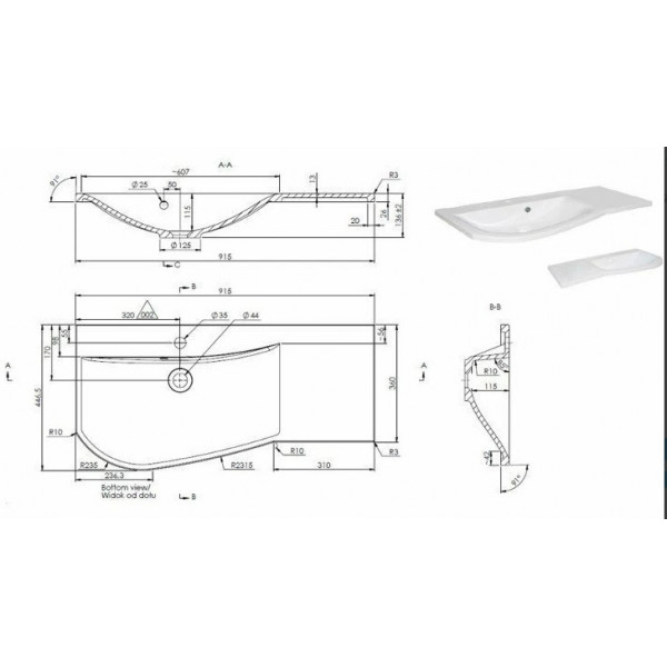 Mobilier OPAL 90 cm stanga Oristo - Img 5