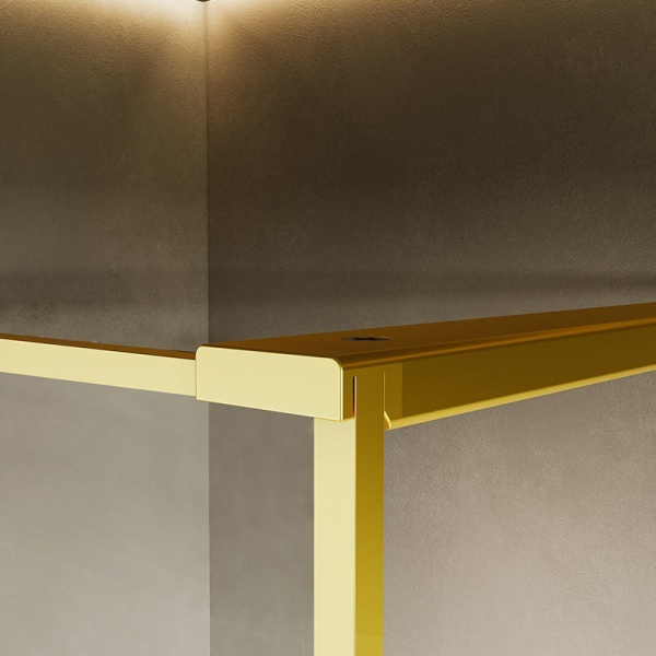 Paravan dus Recall, sticla transparenta 8 mm, profil L gold periat, 120 x 200 cm, Anahita - Img 2