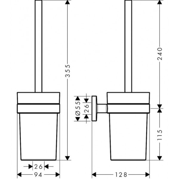 Perie wc LOGIS UNIVERSAL cu suport 41722000 - Img 2