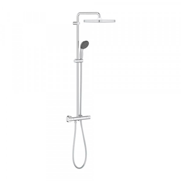 Sistem de dus Vitalio Cube 250 26696000, 1/2'', aparent, 250 mm, termostat, Turbostat, anti-calcar, crom GRO26696000