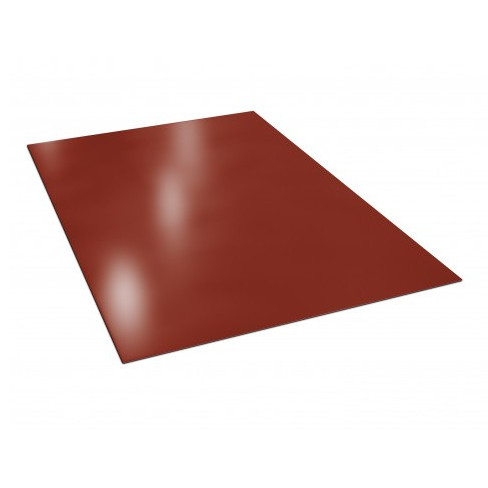 Tabla plana din otel, zincata, rosu maroniu RAL 3009 lucios 0.45mm