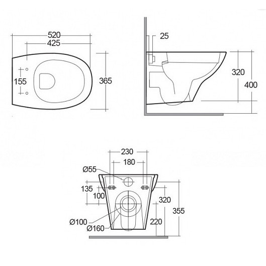 Vas WC MORNING suspendat Rimless MORWC1445AWHA - Img 2