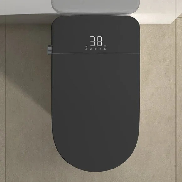 Vas WC stativ Smart, negru mat, multifunctional, cu bideu incorporat, capac incalzit Soft Close, Anahita - Img 5