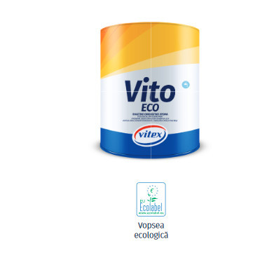 Vopsea lavabila alba pentru interior ecologica 9L Vito Eco Emulsionata Vitex