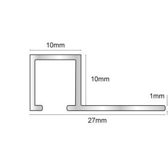 Bagheta patrata din aluminiu 10mm sandstone TDP100.425 lungime 2.5m - Img 3