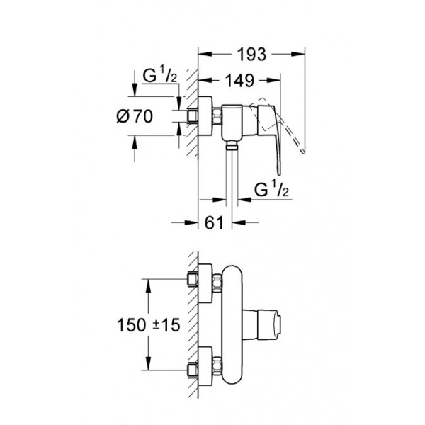 Baterie dus Eurostyle Cosmopolitan 33590002 Grohe - Img 2