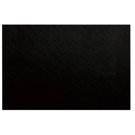 Cadita dus din compozit, dreptunghiulara, SMC STONE, neagra, 100 × 90 cm, Slim 2,6 cm – Anahita - Img 4