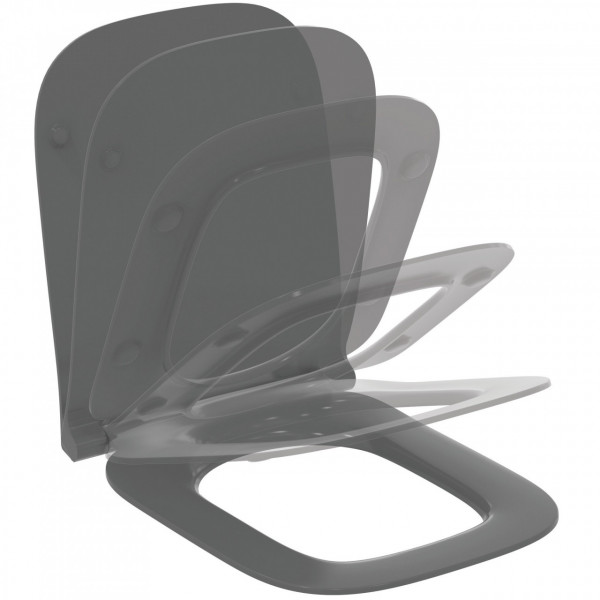 Capac wc I.LIFE B soft-close gri lucios T500358
