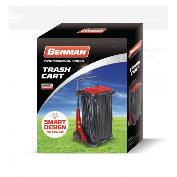Carucior gunoi gradina 100l 74993 Benman - Img 2