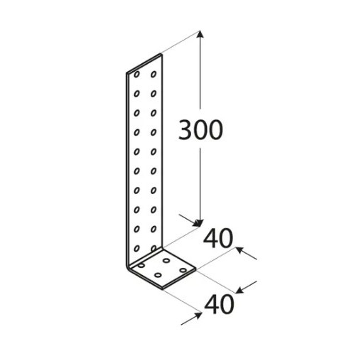 Coltar metalic ancorare 300 x 40 x 40 x 2 mm - Img 2