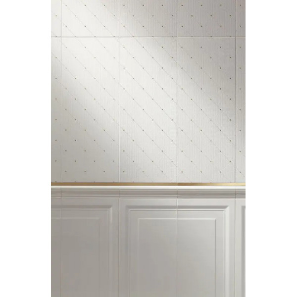 Decor LUMIERE 29.8X74.8cm, interior, baie-bucatarie, rectificat, alb-auriu, Tubadzin - Img 2