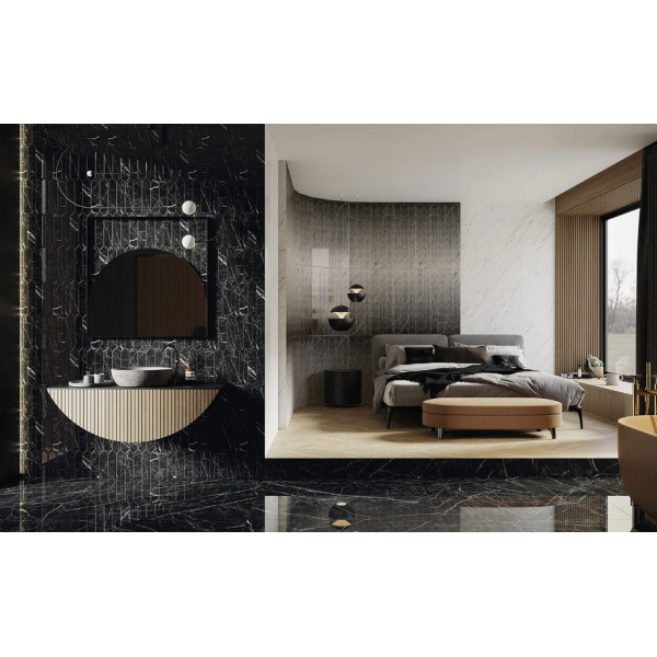 Faianta Decor Arctic Storm Nero STR 29.8x89.8 Paradyz - Img 3