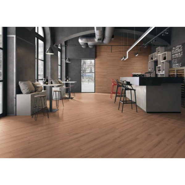 Gresie BREATH COGNAC D513 tip lemn, portelanata, rectificata, interior 22.5x90cm - Img 2