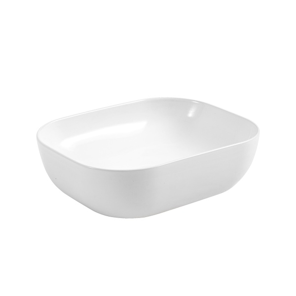 Lavoar baie pe blat Elegance, dreptunghiular, alb, ceramica, 50,5 x 40,5 x 14 cm, Anahita - Img 5