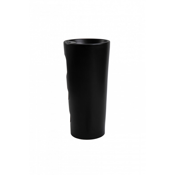 Lavoar freestanding Art, rotund, negru, cu orificiu pentru baterie, ceramica, 40 x 40 x 83 cm, Anahita - Img 5