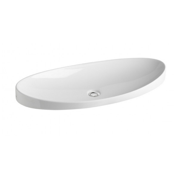 Lavoar incastrat Klea, oval alb din ceramica 90X40cm 3304001 Gala - Img 2