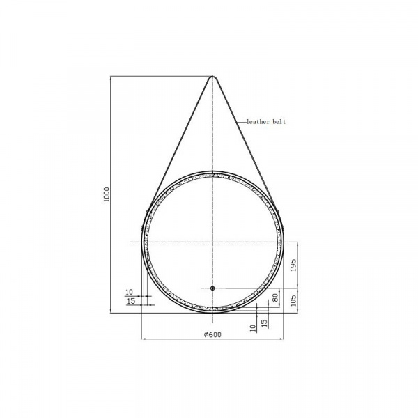Oglinda Mona New, rotunda, 60 cm, iluminare LED 6080ML Fluminia - Img 2