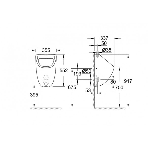 Pisoar BAU CERAMIC alimentare de sus 39439000 - Img 2