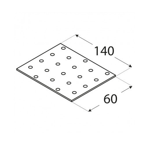 Placa perforata 140 x 60 x 2 mm - Img 2