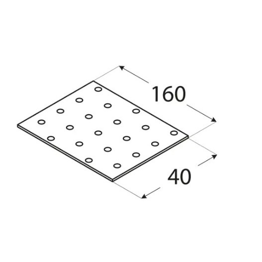 Placa perforata 160 x 40 x 2 mm - Img 2