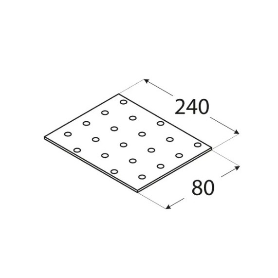 Placa perforata 240 x 80 x 2 mm - Img 2