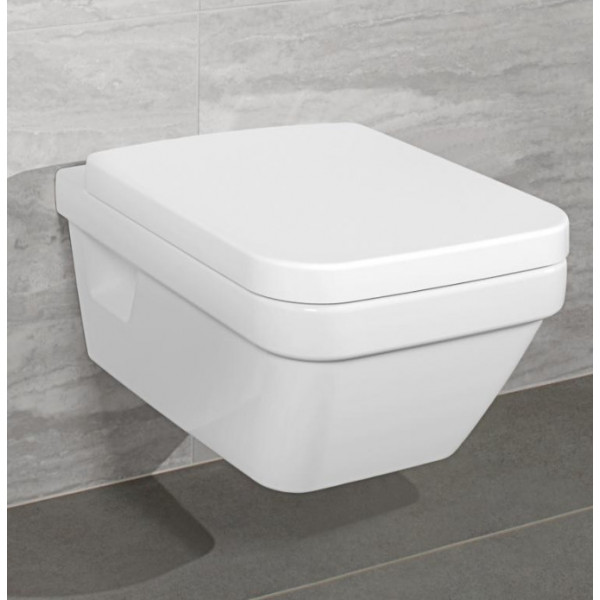 Set vas WC suspendat Architectura direct flush dreptunghiular cu capac soft close quick release