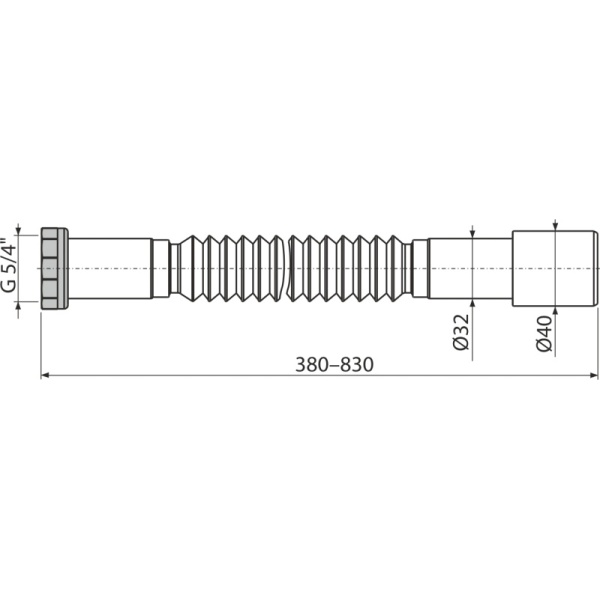 Sifon flexibil lavoar 1 1/4"-40/32 A760 Alcadrain - Img 2