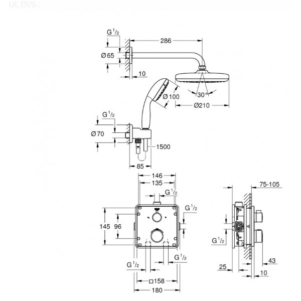 Sistem dus patrat GROHTHERM GRO34729000 Grohe - Img 2