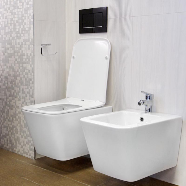 Vas WC suspendat cu capac Soft Close, 52,5 x 36,5 x 29,5 cm, alb, Paris B2350 - Img 3