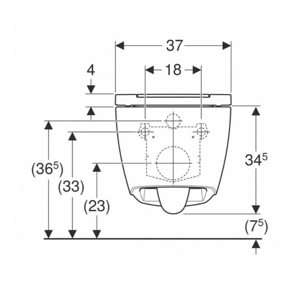 WC suspendat rimless cu capac soft-close subtire One 500.201.01.1 - Img 4