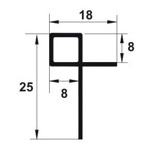 Bagheta Genesis pentru mozaic din aluminiu EAM080 lungime 2.5m - Img 2