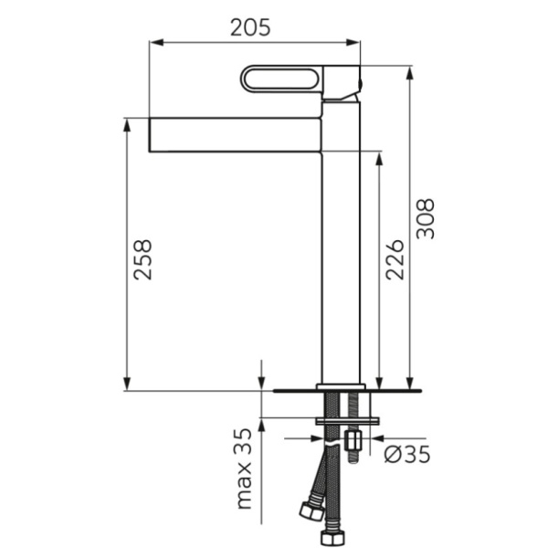 Baterie lavoar inalta negru mat Zaffiro FDSFD1-ZFR-2L-22 FDESIGN - Img 2