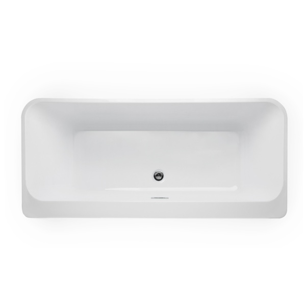 Cada freestanding dreptunghiulara cu riflaj, NERIDA, albă, 170x75 cm, Fibrex - Img 2