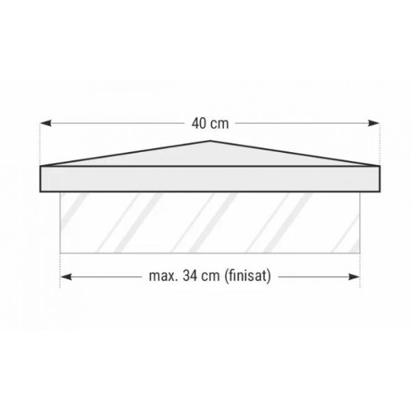 Capac stalp gard Roma smoke- 40x40x6 cm - Img 2