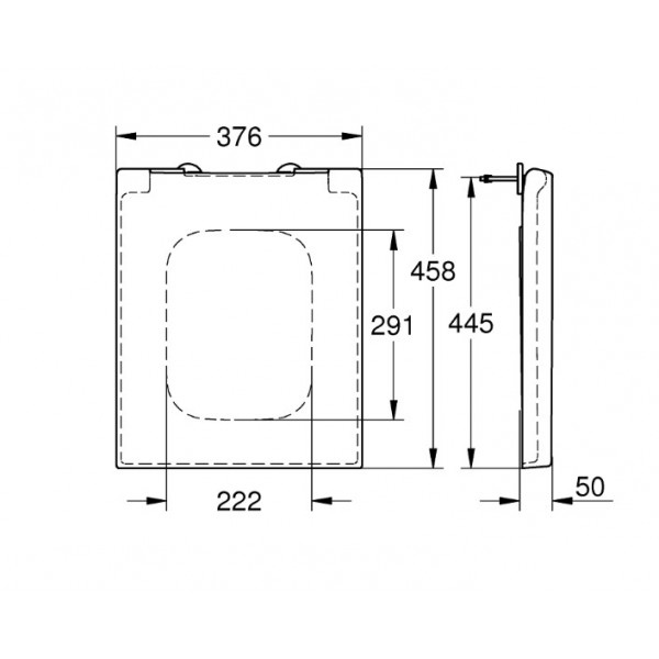 Capac WC CUBE CERAMIC soft-close GRO39488000 - Img 4