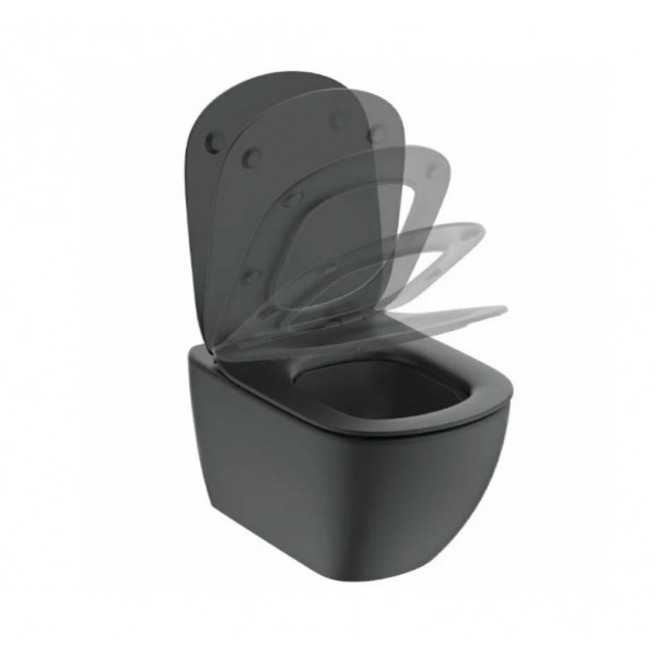 Capac WC TESI soft-close subţire silk black T3527V3 - Img 2