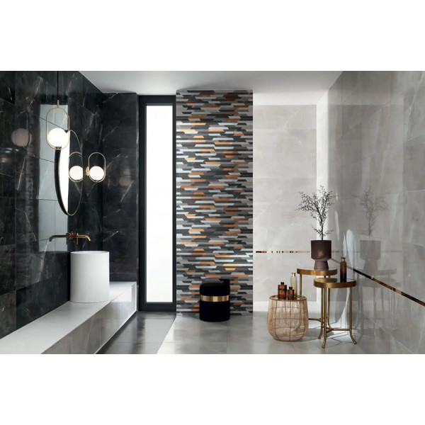 Faianta BRAINSTORM Black baie, interior, rectificata, negru mat 32.8X89.8cm Tubadzin - Img 3