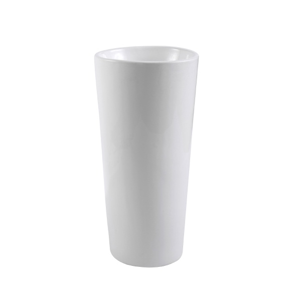 Lavoar freestanding Art, rotund, alb, ceramica, fara orificiu baterie, 40 x 40 x 84 cm, Anahita - Img 5