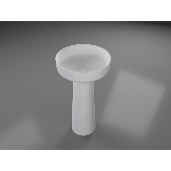 Lavoar freestanding Eternity, rotund, alb, din compozit, 48 x 48 x 85 cm, Eweca - Img 2