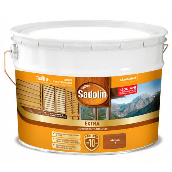 Lazura pentru lemn Sadolin extra mahon 10L