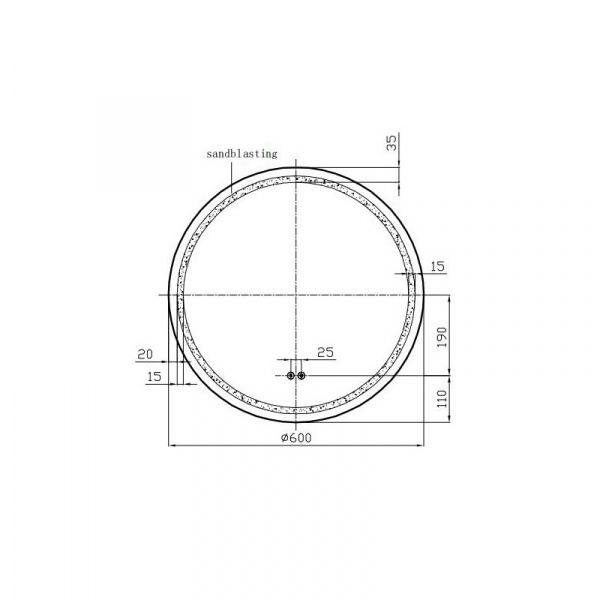 Oglinda Ando-R60, rotunda, cu iluminare LED ML1-60-B Fluminia - Img 2