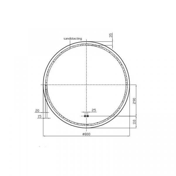 Oglinda Ando R80, rotunda, iluminare LED ML1-80-B Fluminia - Img 2