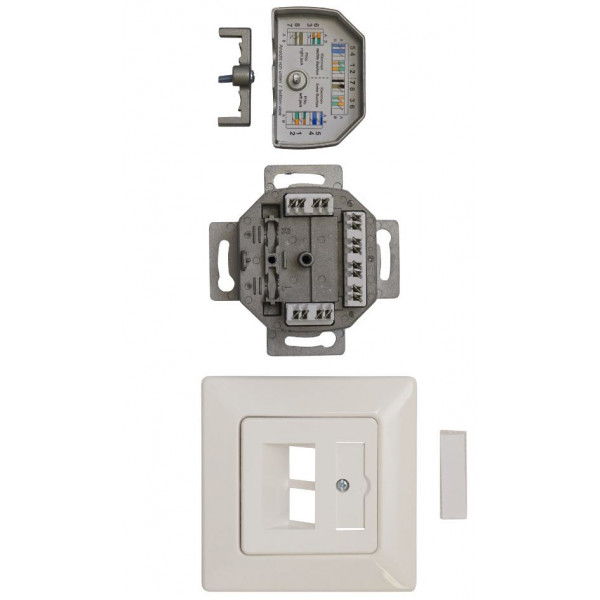 Priza date Cat6, ecranat, 2xRJ45, 10GB Class Ea