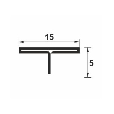 Profil trecere T negru oglinda TLI 150.139 2.44ML/BUC - Img 2